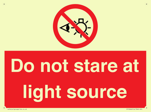 Do not stare at light source